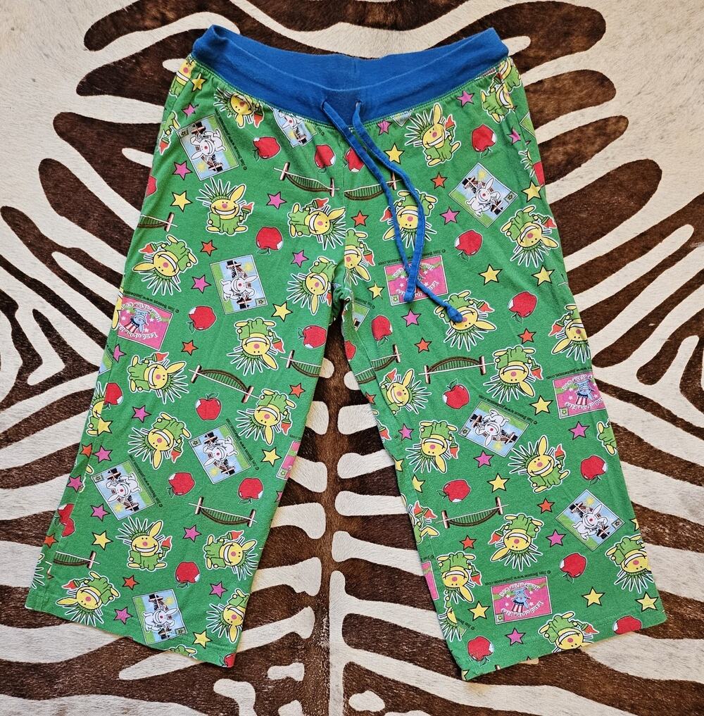 Vintage Y2K Happy Bunny Capri Pajama Pants Womens Low Rise New York Graphic Sz S